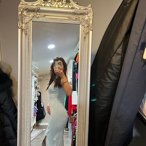 Light blue midi ribbed dress